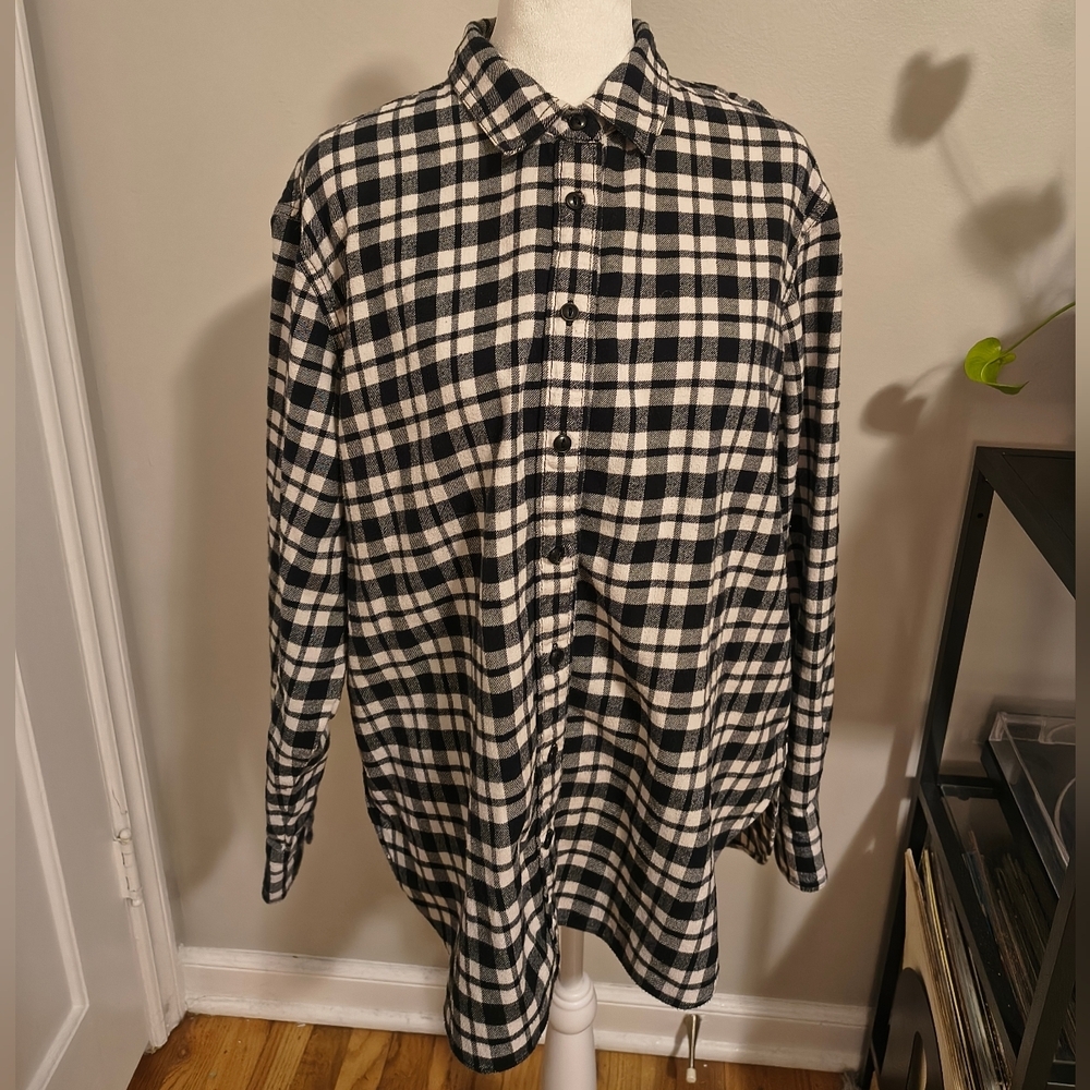 Madewell Black and White Plaid Men's Shirt